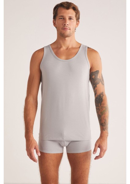 Iç Giyim 3 Adet K.o.m Grey Jakar Desenli Erkek Atlet