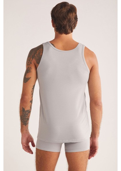 Iç Giyim 3 Adet K.o.m Grey Jakar Desenli Erkek Atlet modelleri