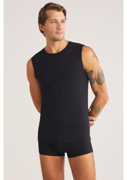 Iç Giyim 2'li Paket Kom Nick Bisiklet Yaka Basic Erkek Atlet