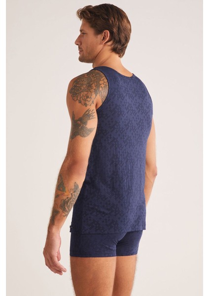 Iç Giyim 2'li Kom Primo Jakar Desenli Erkek Atlet modelleri