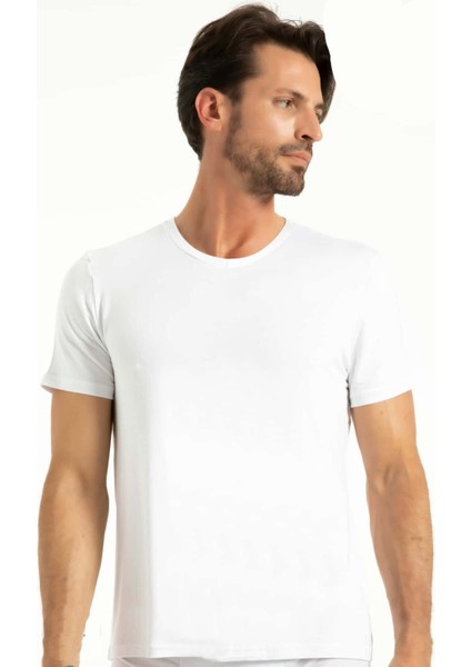 Iç Giyim Bambu Kumaş V Yaka Kısa Kol Erkek Atlet (3 Adet)