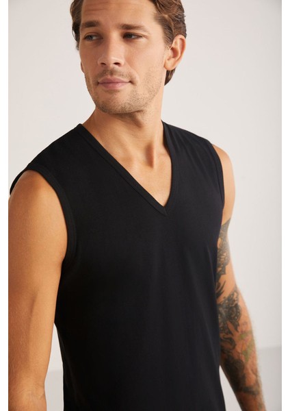 Iç Giyim 2'li Kom Nobre V Yakalı Pamuklu Basic Erkek Atlet fiyatları