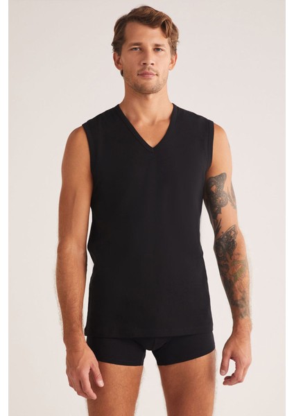Iç Giyim 4 Adet K.o.m Barny V Yakalı Pamuk Erkek Atlet