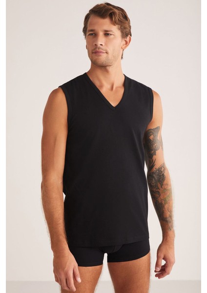 Iç Giyim 4 Adet K.o.m Barny V Yakalı Pamuk Erkek Atlet fiyatları