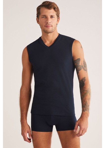 Iç Giyim 3 Adet K.o.m Francesco V Yaka Pamuklu Erkek Atlet