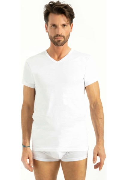 Iç Giyim Lüx Pamuk Kumaş V Yaka Erkek Atlet (3 Adet)