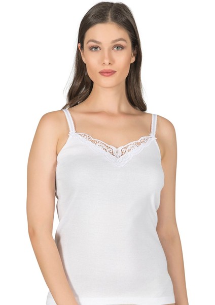 6'lı Paket Kadın Ribana Pamuklu Güpürlü Esnek Rahat Ince Askılı Atlet fiyatları