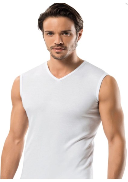 Iç Giyim Erdem Pamuk Ribana Kolsuz V Yaka Atlet (3 Adet)