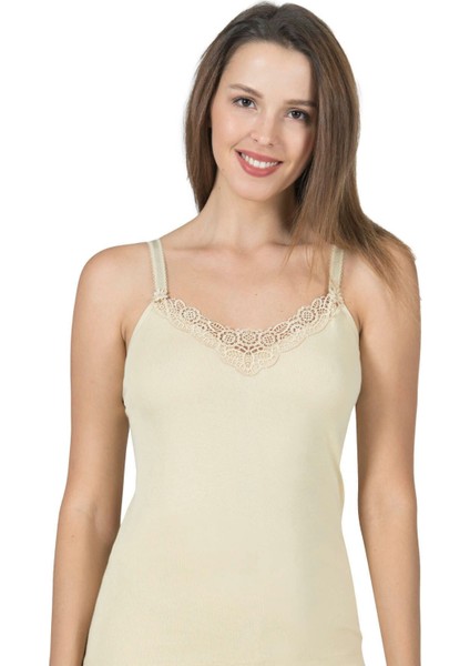 6'lı Paket Kadın Ribana Pamuklu Güpürlü Esnek Rahat Ince Askılı Atlet fiyatları