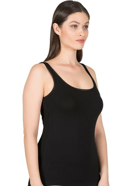 Kadın Pamuklu Modal Likralı Tül Biyeli Kalın Askılı Atlet fırsatları