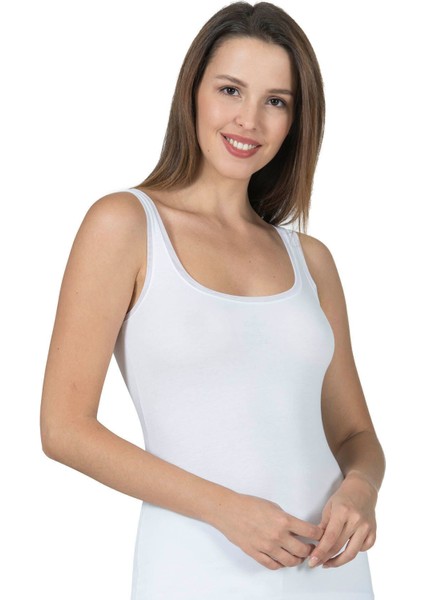 Kadın Pamuklu Modal Likralı Tül Biyeli Kalın Askılı Atlet fırsatları