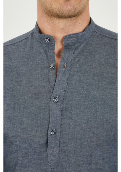 Jack Carısma Yarım Pat Hakim Yaka Pamuklu Likralı Gömlek fırsatları