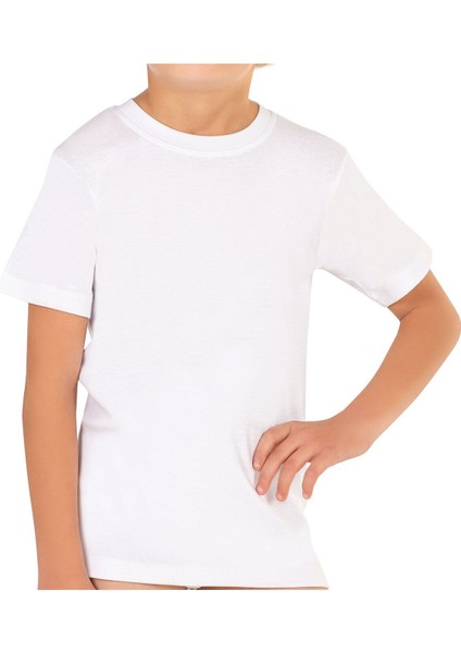 6'li Paket Erkek Çocuk %100 Pamuklu Ribana Esnek Rahat Yarım Kol Kapalı Yaka Fanila T-Shirt fırsatları