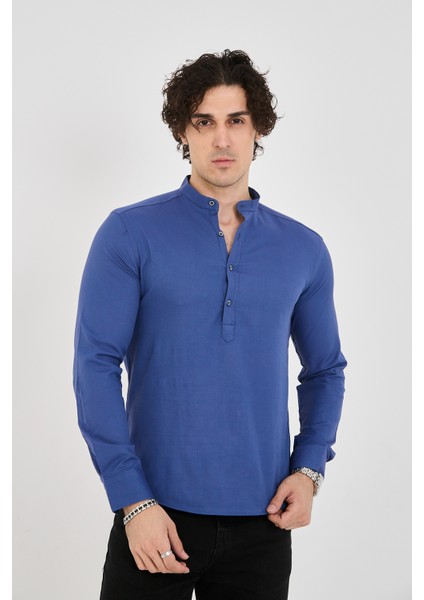 Jack Carısma Yarım Pat Hakim Yaka Pamuklu Likralı Gömlek modelleri