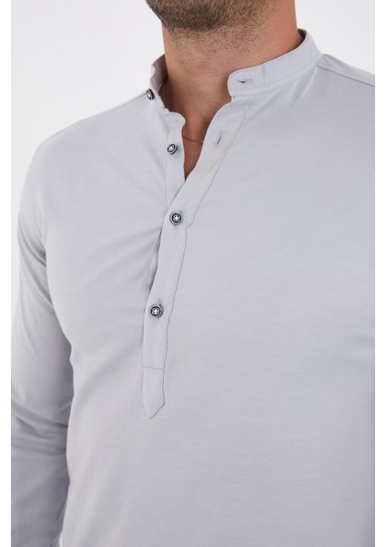 Yarım Pat Hakim Yaka Pamuklu Likralı Gömlek fırsatları