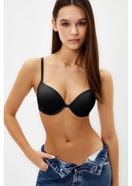 Ip Askılı Ekstra Dolgulu/push-Up Tshirt Bra Örme Sütyen
