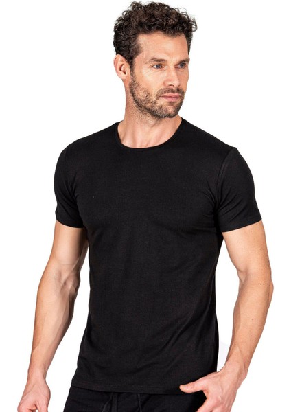 3'lü Paket Erkek Yuvarlak Simit Yaka Pamuklu Modal Tişört Fanila modelleri