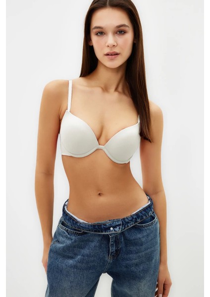 Ip Askılı Ekstra Dolgulu/push-Up Tshirt Bra Örme Sütyen