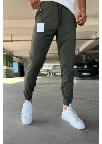Wendy Dar Kalıp Paçası ve Beli Lastikli Erkek Jogger Pantolon