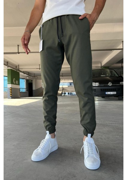 Wendy Dar Kalıp Paçası ve Beli Lastikli Erkek Jogger Pantolon