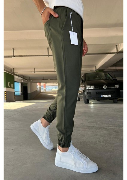 Wendy Dar Kalıp Paçası ve Beli Lastikli Erkek Jogger Pantolon