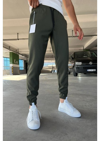 Wendy Dar Kalıp Paçası ve Beli Lastikli Erkek Jogger Pantolon