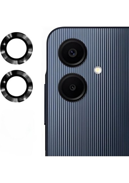 Samsung Galaxy A06 ile Uyumlu Metal Çerçeveli Hd Netlik 9h Cam Kamera Lens Koruyucu