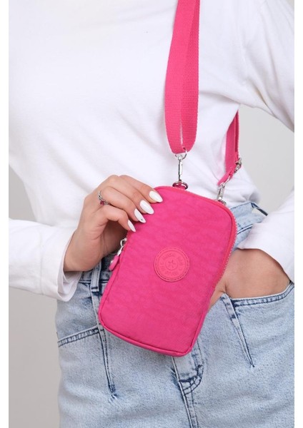 Klinkır Kumaş Mini Çapraz Askılı Kadın Cep Telefonu Çantası Mini Cüzdan Çanta 20*10 cm Su Itici