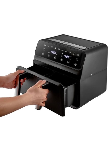 Xxxl 4+4 Litre Çift Hazne Dijital Kullanım 7 Pişirme Modu -Makinede Yıkanabilir Airfryer