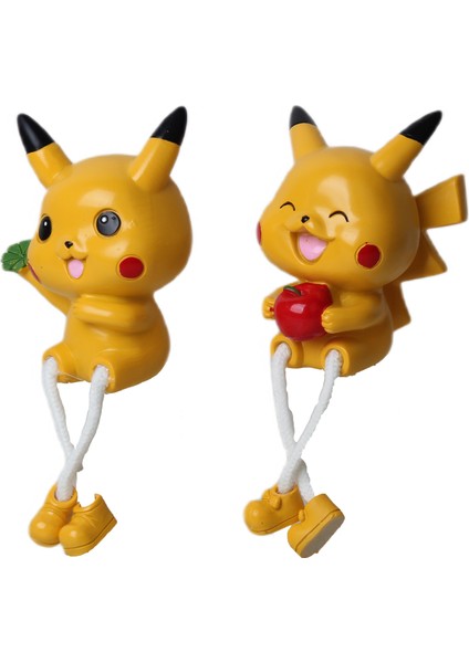 Pokemon Pikachu Ayakları Sallanan 2li Biblo Seti Dekoratif Ürün Ev Ofis Yeni Yıl Doğum Günü si modelleri