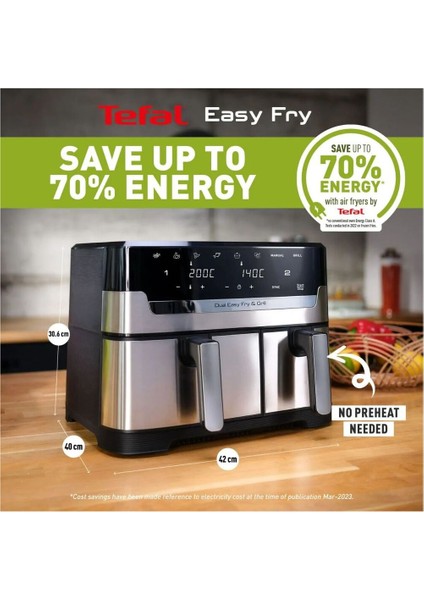 Çift Hazneli Yüksek Kaliteli Easy Fry & Grill Iki Sepetli Yağsız Fritöz indirimleri