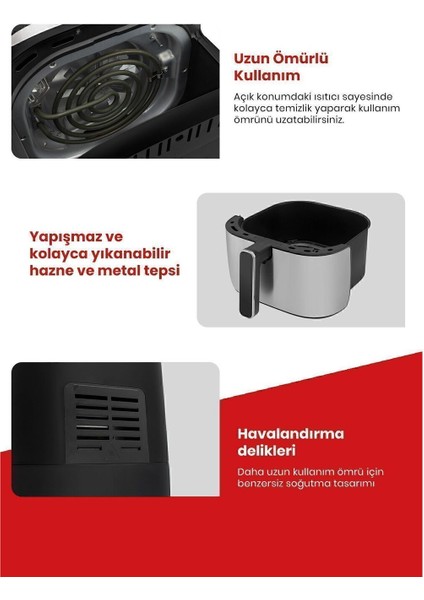 Optima 1700 Watt Xl Dijital Dokunmatik 8 Ön Programlı Airfryer Yağsız Kızartma Sıcak Hava Fritöz fırsatları