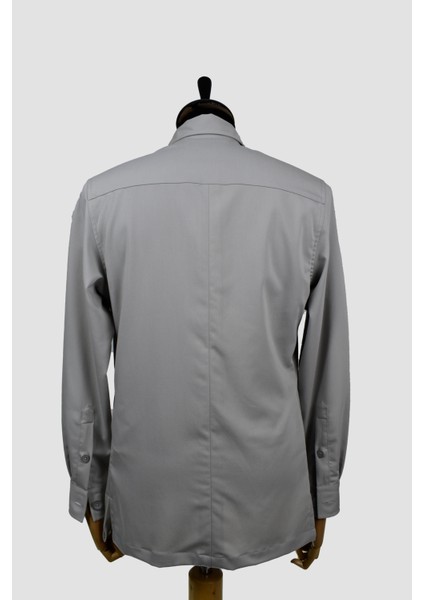 Relax Fit Düğmeli Cepli Düz Pamuk Karışımlı Uzun Kollu Alt-Üst Takım Gömlek indirimleri