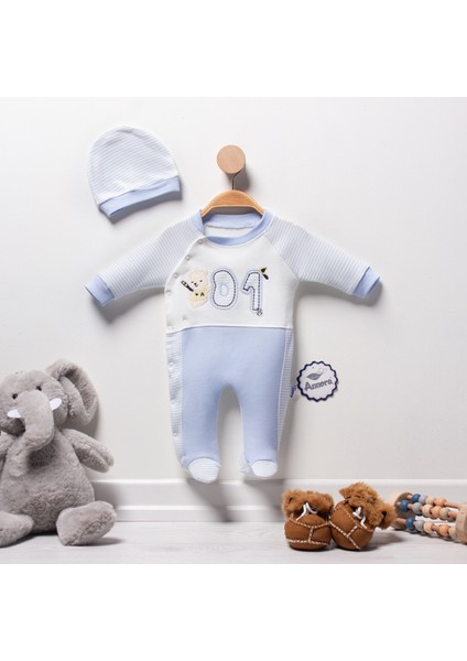Formalı Ayıcık Erkek Bebek Tulumu