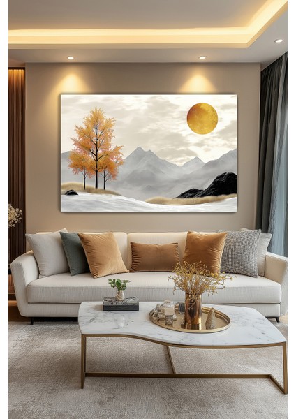 Altın Güz Rüzgarı Kanvas Duvar Tablosu Dekoratif Manzara Salon Oturma Odası Antre Dekor Büyük fiyatları