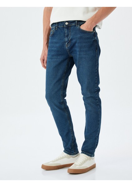 Mıcheal Skinny Erkek Jean Pantolon 5SAM40040ID Orta Indigo