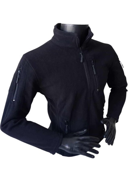 Polar mont outdoor rüzgar geçirmez su tutmaz fermuarlı cepli siyah üst polar eşofman PM1-2XXL fiyatları