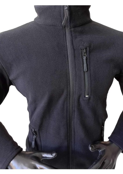 Polar mont outdoor rüzgar geçirmez su tutmaz fermuarlı cepli siyah üst polar eşofman PM1-2XXL modelleri