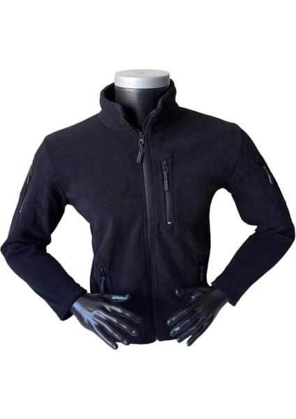 Polar mont outdoor rüzgar geçirmez su tutmaz fermuarlı cepli siyah üst polar eşofman PM1-2XXL indirimleri