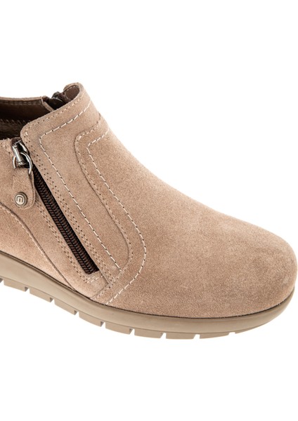 Abelia 6 Nokta Anatomik Taban Hakiki Deri Fermuarlı Kadın Bot Bej fiyatları