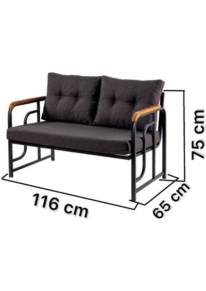 Serdem 2+1+1+Masa Bahçe Balkon Mobilya Takımı Antrasit fiyatları