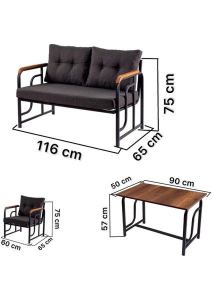 Serdem 2+1+1+Sehpa Bahçe Balkon Mobilya Takımı Krem fiyatları