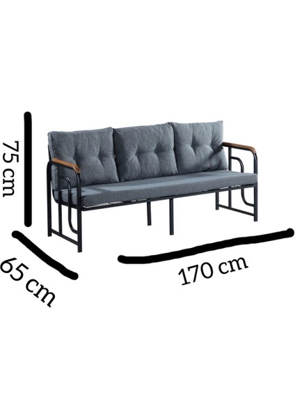 Serdem 3+1+1+Sehpa Bahçe Balkon Mobilya Takımı (No 12 Lacivert)