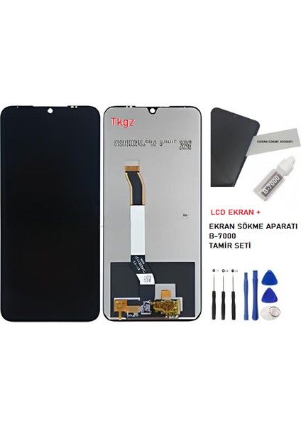 Xiaomi Redmi Note 8 Uyumlu LCD Ekran Dokunmatik Servis Orijinali + B-7000 + Tamir Seti