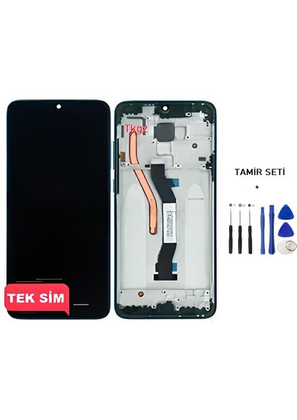 Xiaomi Redmi Note 8 Pro Uyumlu LCD Ekran Dokunmatik Servis Orijinali Çıtalı Yeşil + Tamir Seti