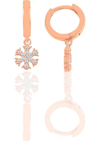 Gümüş Zirkon Taşlı Kar Tanesi Küpe SGTL10312