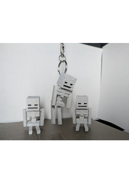 Eklemli Minecraft Skeleton Çanta Süsü, Minecraft Anahtarlık, Çanta Charmı Hediyelik Charm Aksesuar fiyatları