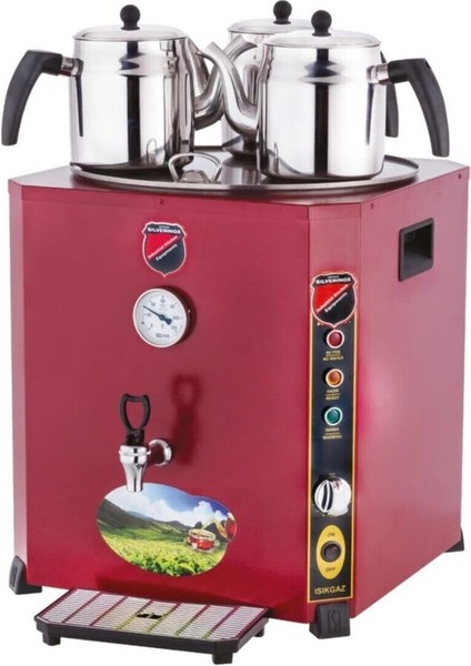 Silverinox Jumbo Çay Makinesi 36 Lt.kırmızı