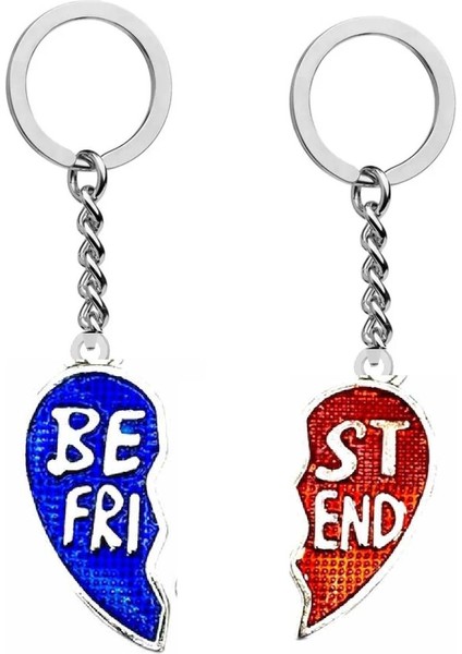 Kalp Best Friends Arkadaşlık Anahtarlık Veya Çanta Süsü Ikili Çift