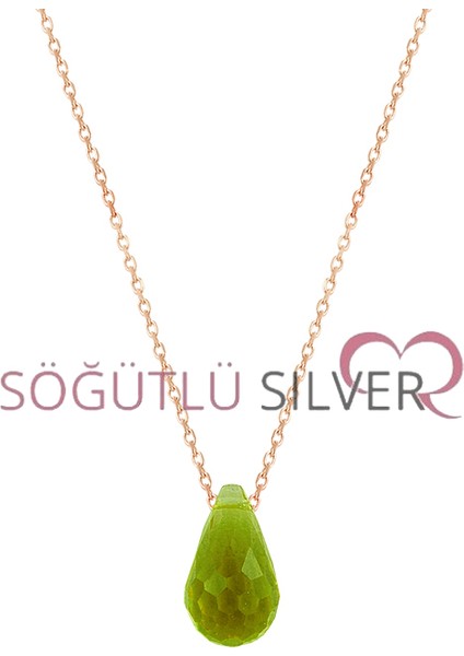 Zultanit Taşlı Kolye Drop Kesim Renk Değiştiren Zultanit Kolye SGTL7407